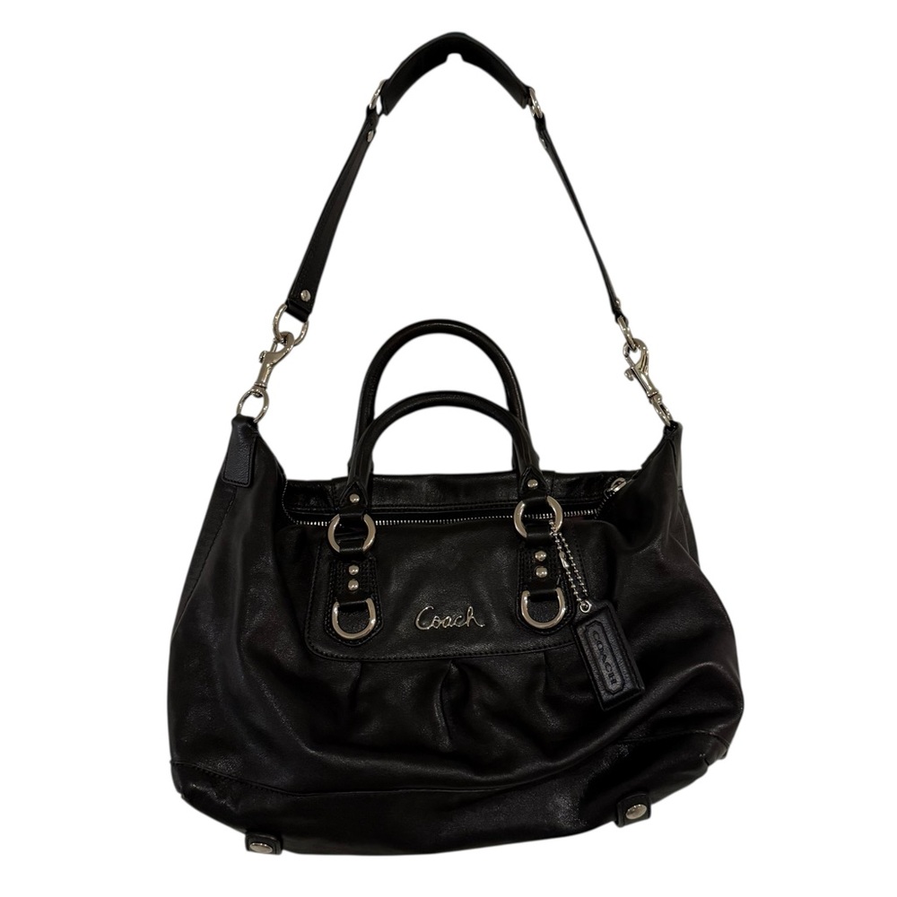 Coach Ashley Satchel in Black Friday with Purple Interior